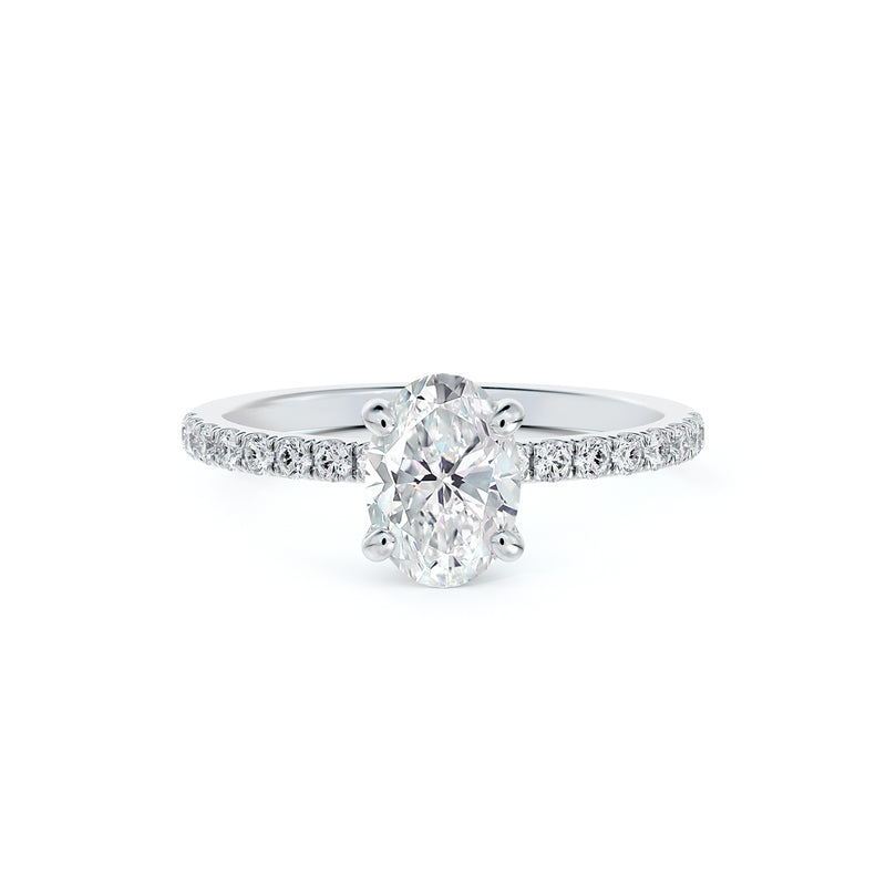 Forevermark Solitaire Diamond Engagement Ring with Pave Band