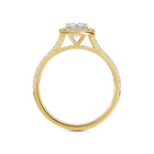 Forevermark Halo Diamond Engagement Ring with Pave Band
