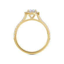 Forevermark Halo Diamond Engagement Ring with Pave Band