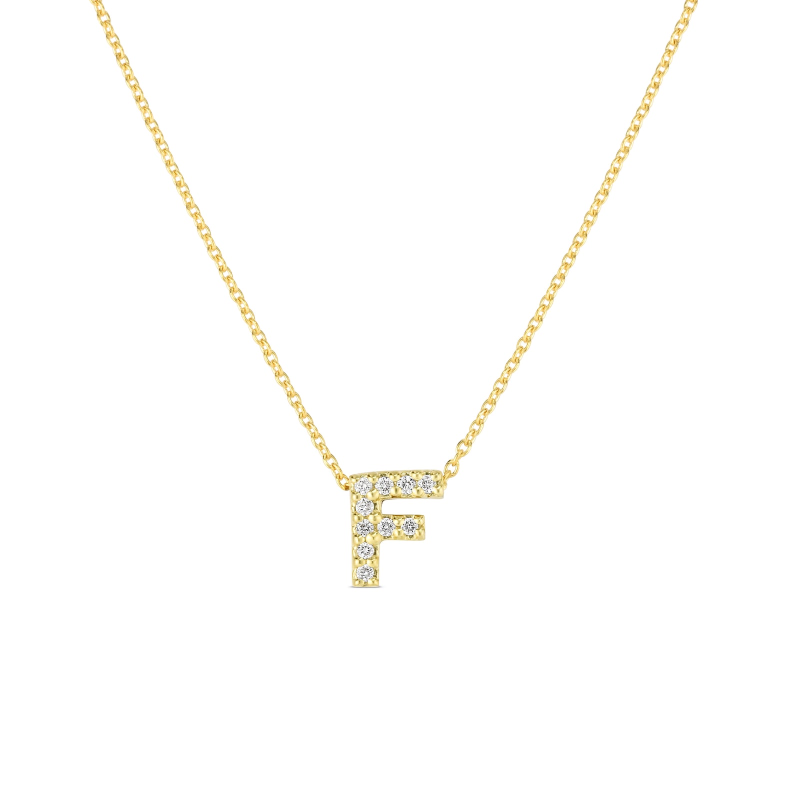 Roberto Coin 18K Diamond Love Letter Necklace "F"
