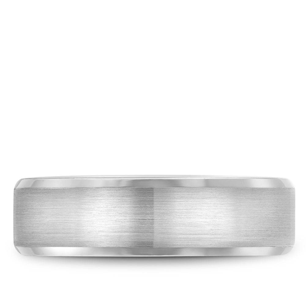 Bleu Royale Brushed White Gold 6.5mm Wedding Band