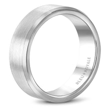 Bleu Royale Brushed White Gold 6.5mm Wedding Band