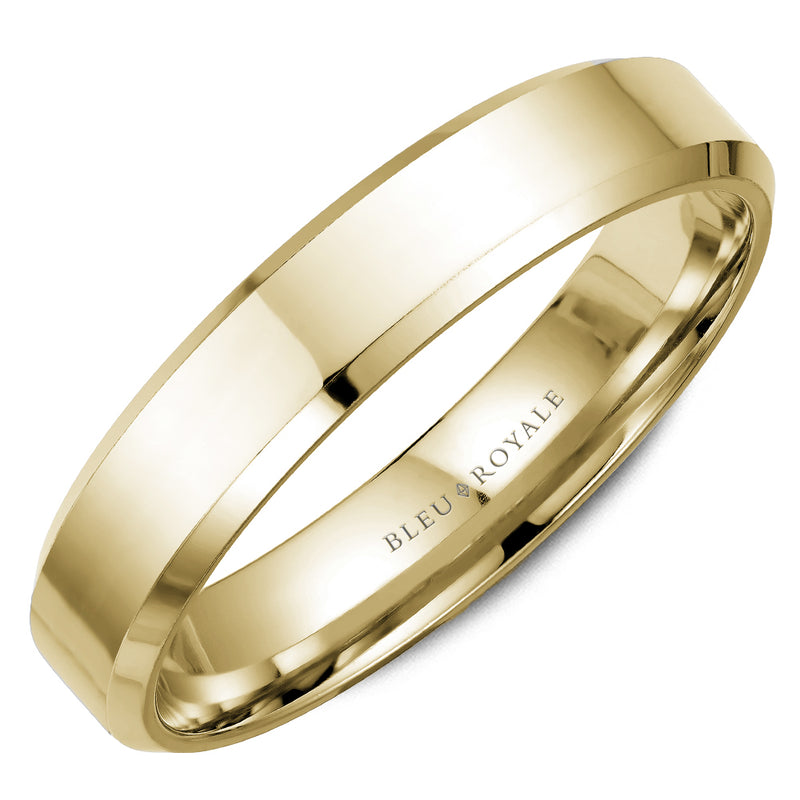 Bleu Royale High Polish Yellow Gold 4.5mm Wedding Band