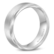 Bleu Royale Brushed White Gold 7.5mm Wedding Band