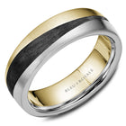 Bleu Royale White Yellow Black Ceramic 7mm Wedding Band