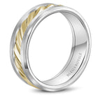 Bleu Royale White & Yellow Gold Twist 7.5mm Wedding Band