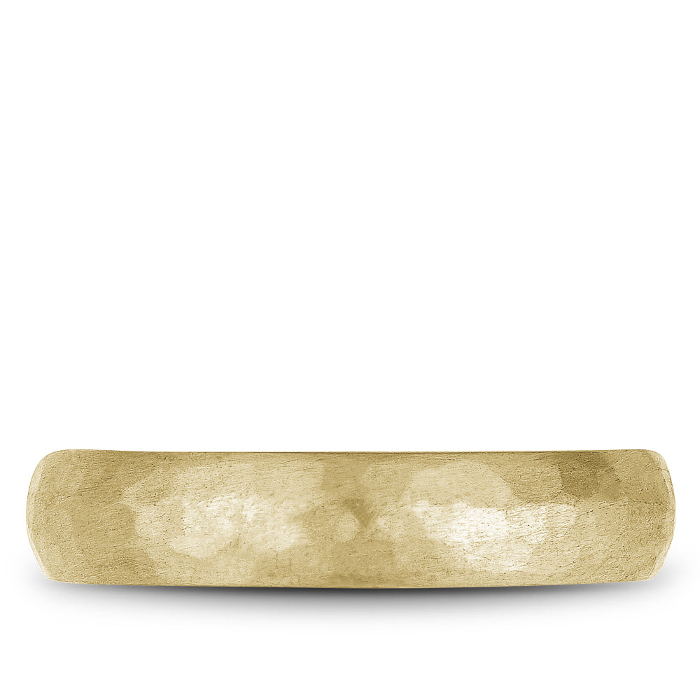 Bleu Royale Yellow Gold Hammered Dome 5mm Wedding Band