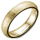 Bleu Royale Yellow Gold Hammered Dome 5mm Wedding Band