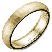 Bleu Royale Yellow Gold Hammered Dome 5mm Wedding Band