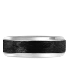 Bleu Royale White Gold & Carbon Fiber 7.5mm Wedding Band