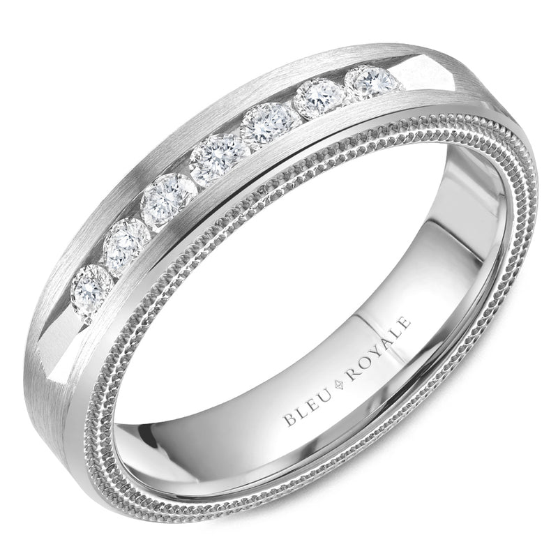 Bleu Royale White Gold & Diamonds 5.5mm Wedding Band