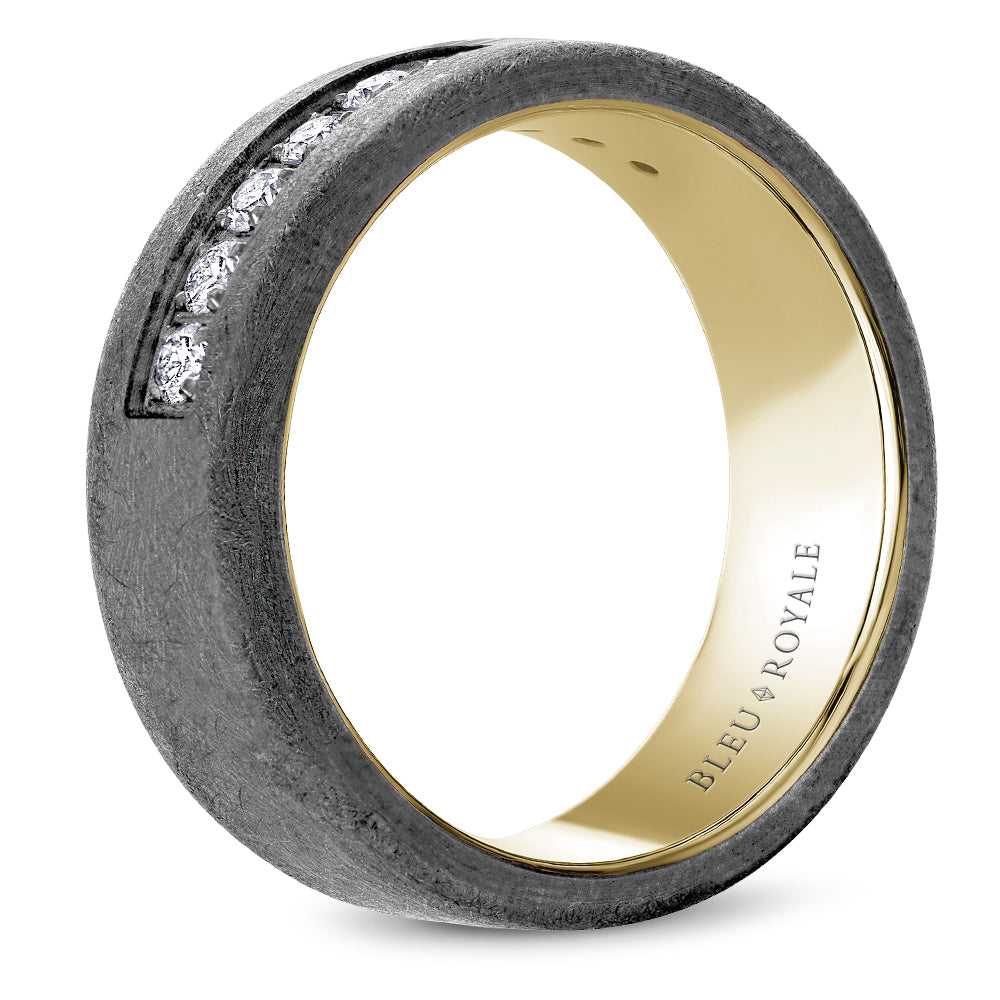 Bleu Royale Diamond Tantalum & Yellow Gold 8mm Wedding Band