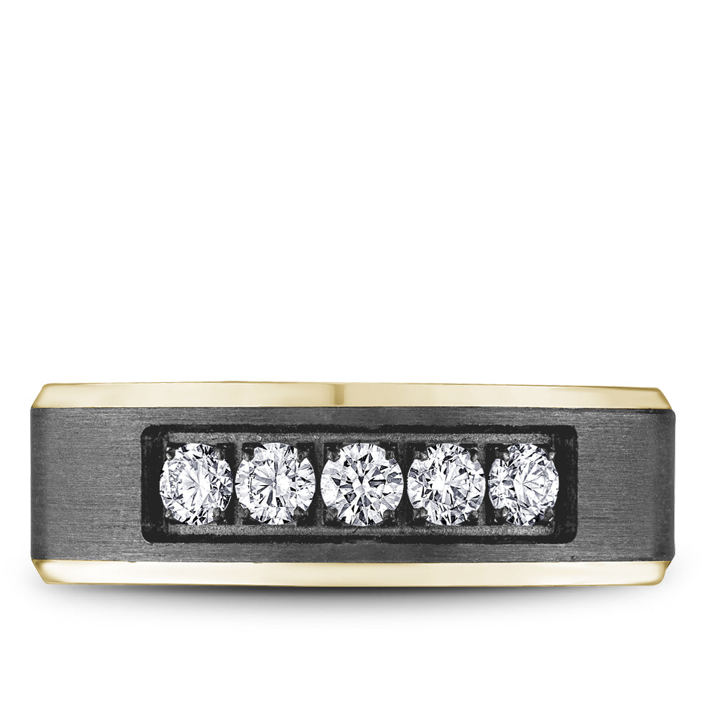Bleu Royale Diamond Tantalum & Yellow Gold 7.5mm Wedding Band