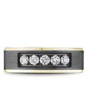 Bleu Royale Diamond Tantalum & Yellow Gold 7.5mm Wedding Band