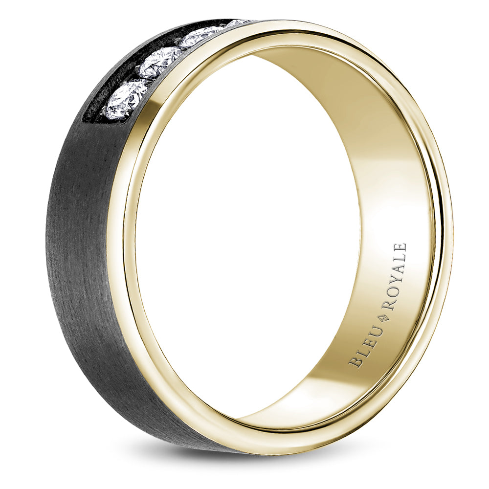 Bleu Royale Diamond Tantalum & Yellow Gold 7.5mm Wedding Band