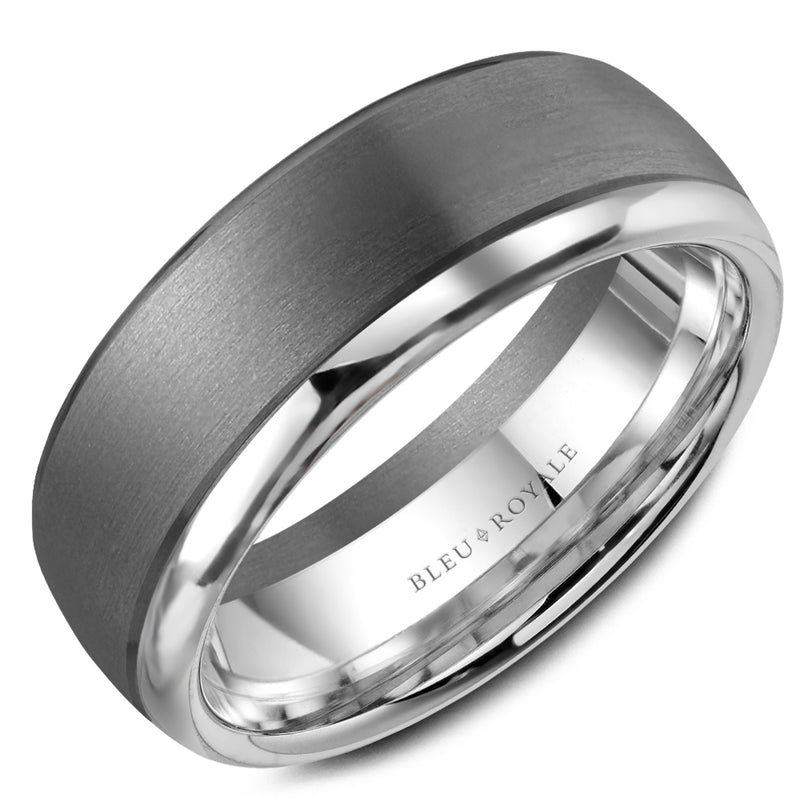 Bleu Royale Tantalum & White Gold 7.5mm Wedding Band