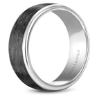 Bleu Royale Carbon Fiber & White Gold 7.5mm Wedding Band