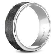 Bleu Royale Carbon Fiber & White Gold 7.5mm Wedding Band