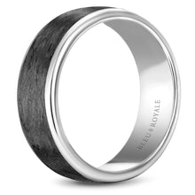 Bleu Royale Carbon Fiber & White Gold 7.5mm Wedding Band