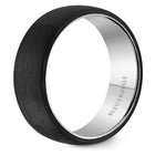 Bleu Royale Black Carbon Top & White Gold 7.5mm Wedding Band