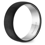 Bleu Royale Black Carbon Top & White Gold 7.5mm Wedding Band
