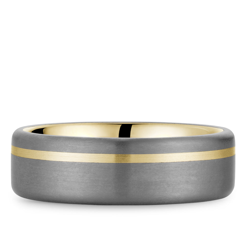 Bleu Royale Tantalum & Yellow Gold 7mm Wedding Band