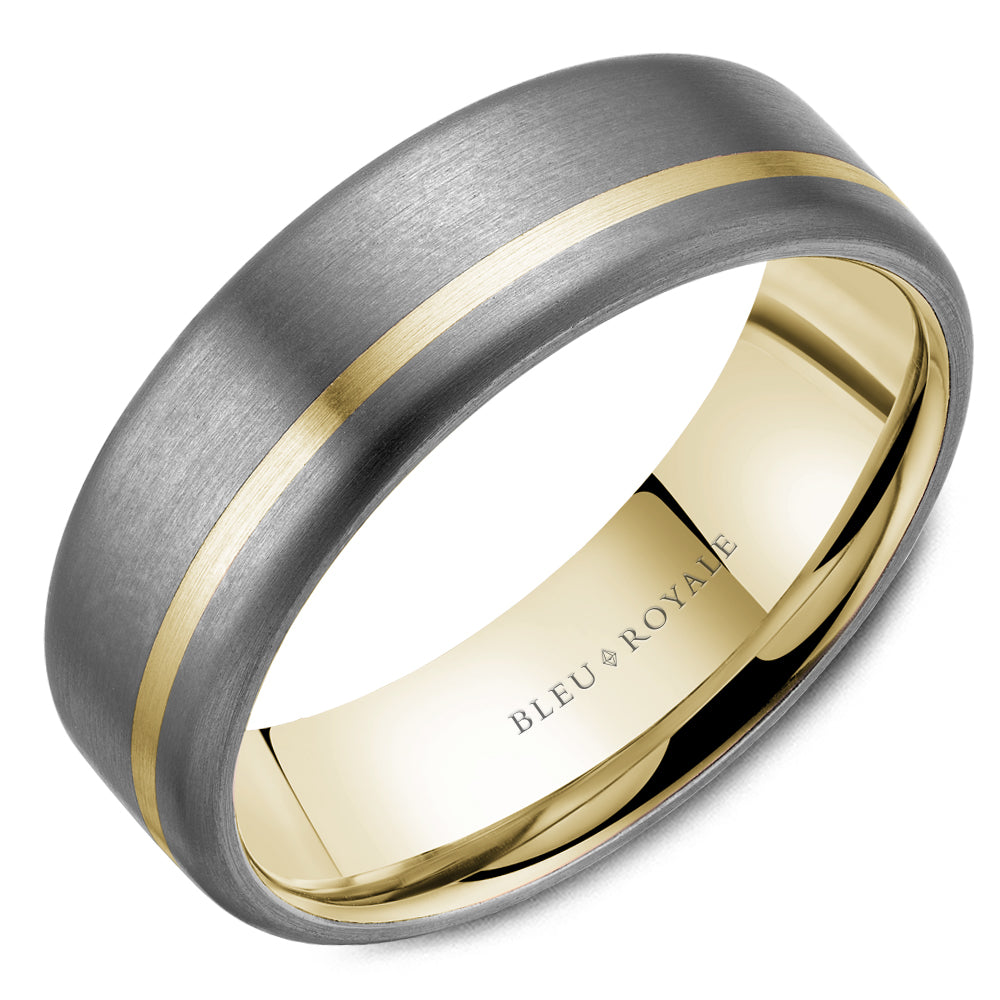 Bleu Royale Tantalum & Yellow Gold 7mm Wedding Band