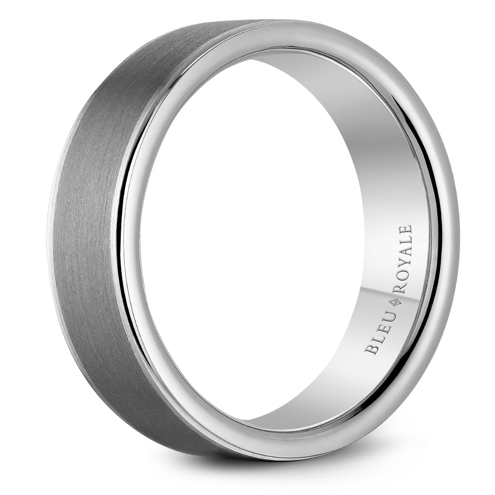 Bleu Royale Tantalum & White Gold 7mm Wedding Band