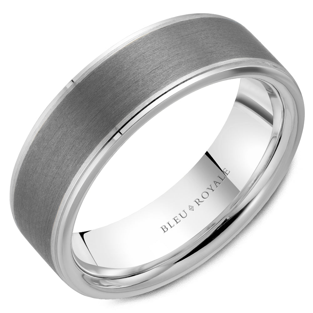 Bleu Royale Tantalum & White Gold 7mm Wedding Band