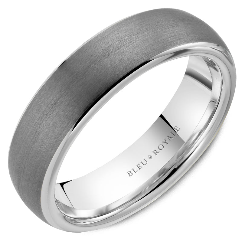 Bleu Royale Tantalum & White Gold 6mm Wedding Band