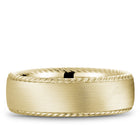 Bleu Royale Yellow Gold Milgrain Edge 7mm Wedding Band