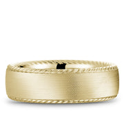 Bleu Royale Yellow Gold Milgrain Edge 7mm Wedding Band