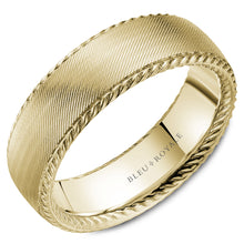 Bleu Royale Yellow Gold Milgrain Edge 7mm Wedding Band