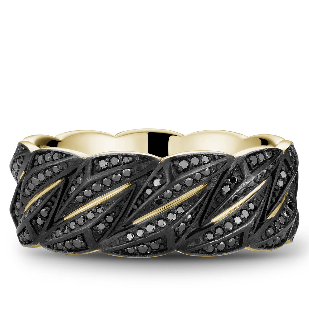 Bleu Royale Black Rhodium & Diamonds 8.5mm Wedding Band