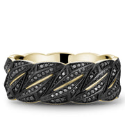 Bleu Royale Black Rhodium & Diamonds 8.5mm Wedding Band