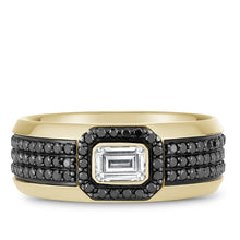 Bleu Royale Black Diamonds & Yellow Gold 8mm Wedding Band