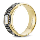 Bleu Royale Black Diamonds & Yellow Gold 8mm Wedding Band
