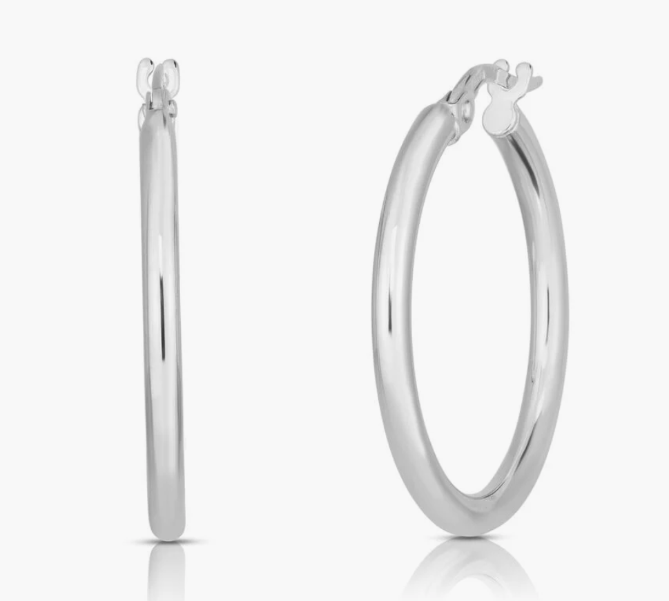Roberto Coin 18K White Gold Classic 35mm Hoop Earrings