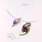 Custom 18K Yellow Gold and Platinum Tanzanite Pendant