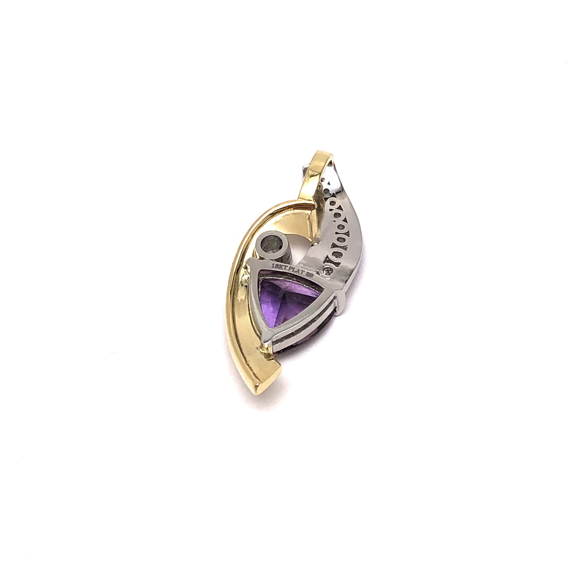 Custom 18K Yellow Gold and Platinum Tanzanite Pendant