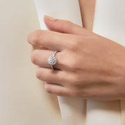 Hearts On Fire Vela Halo Ring With Diamond Band