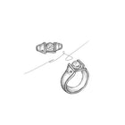 Custom 18K White Gold Wide Abstract Ring Mount