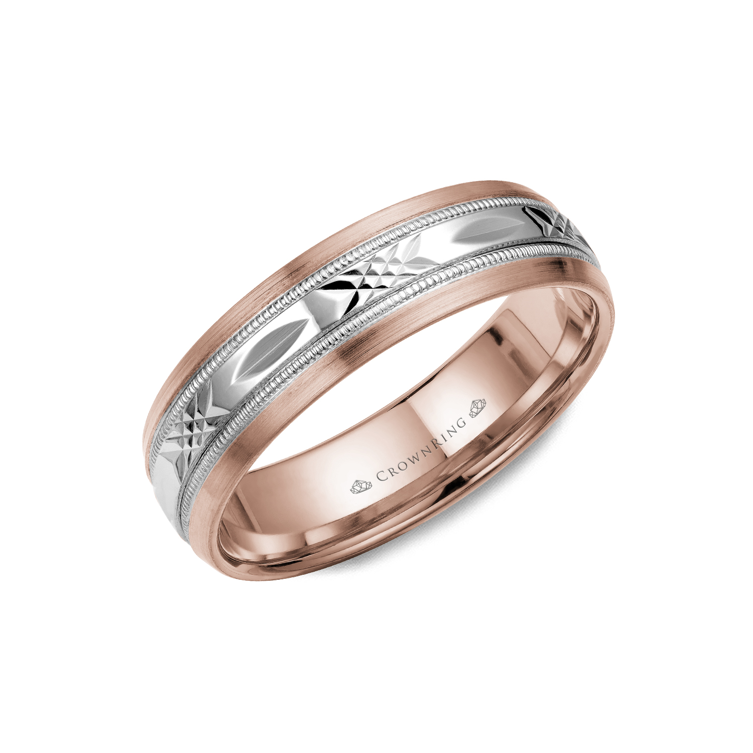 6mm Classic Wedding Band Carved With High Polish Finish & Sandpaper Edges