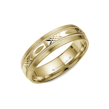 6mm Classic Wedding Band Carved With High Polish Finish & Sandpaper Edges