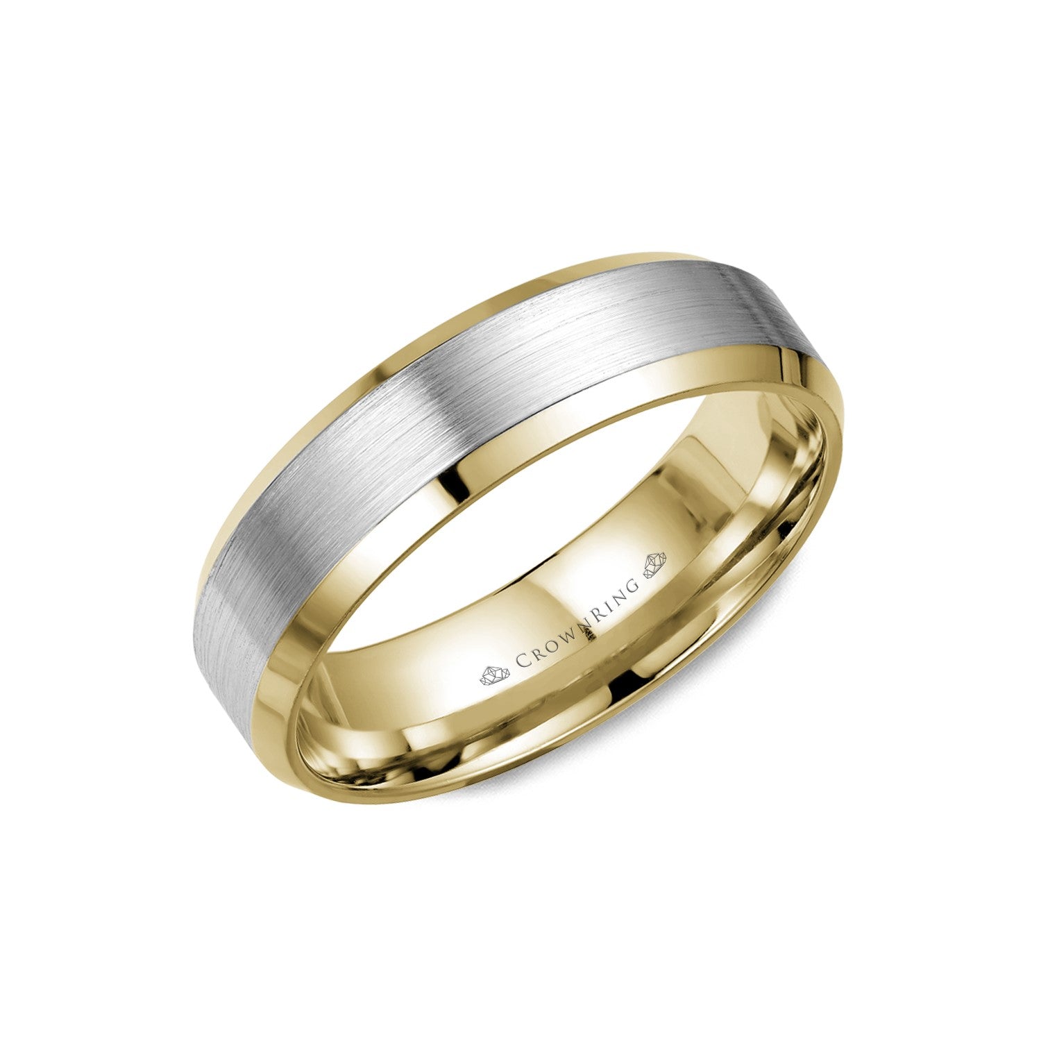 6mm Classic Wedding Band Sandpaper Finish With Polished Sides