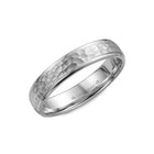 4.5mm Classic Wedding Band Frosted Hammered Center & High Polish Edges
