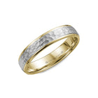 4.5mm Classic Wedding Band Frosted Hammered Center & High Polish Edges