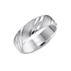 6mm Classic Wedding Band Diamond Brush With High Polish Bar Detailing