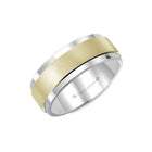 8mm Classic Wedding Band Sandpaper Center & High Polish Sides