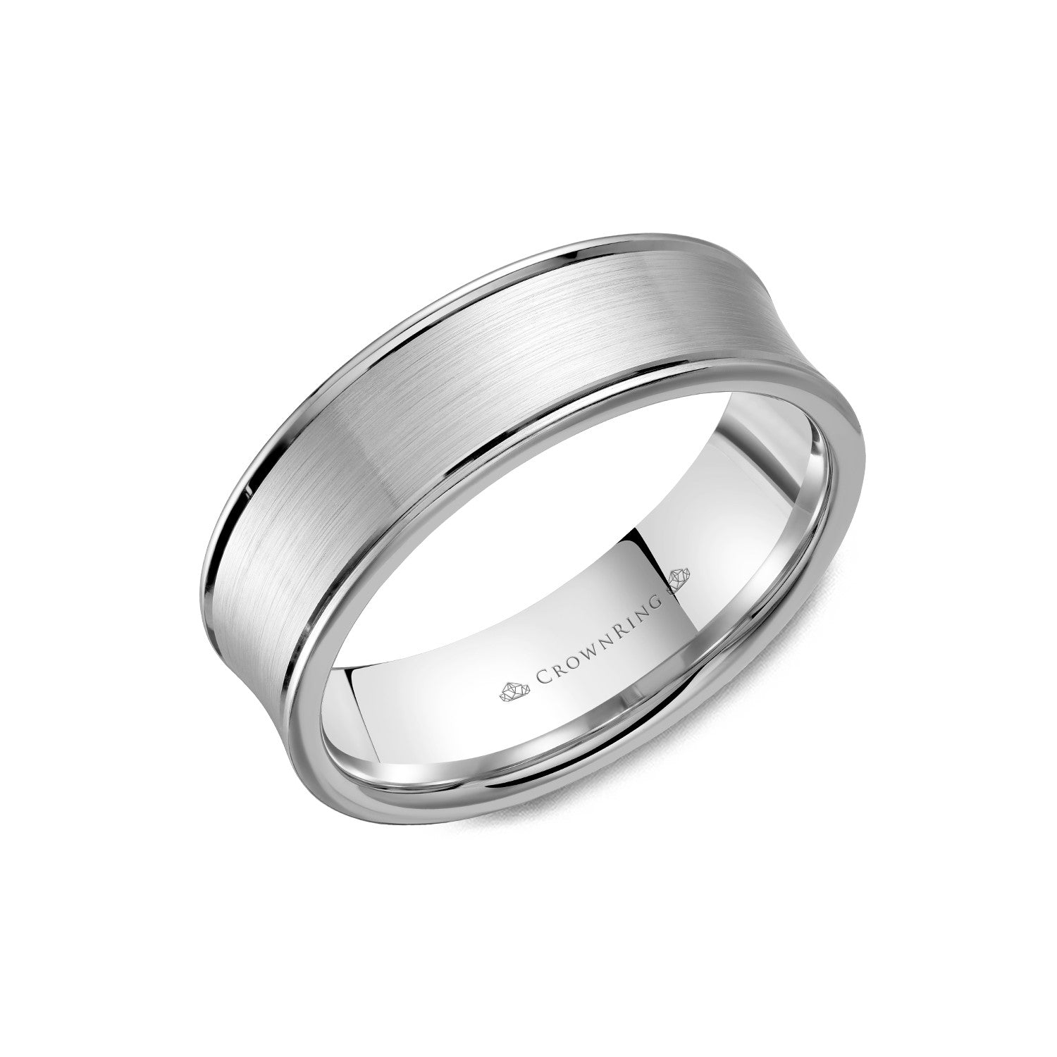 7mm Classic Wedding Band Concave With Sandpaper Finish